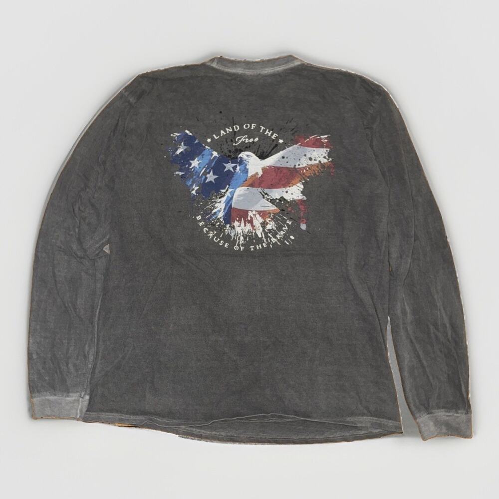 Crazy Shirts American Eagle Graphic T-Shirt Large Grey USA America 22x27